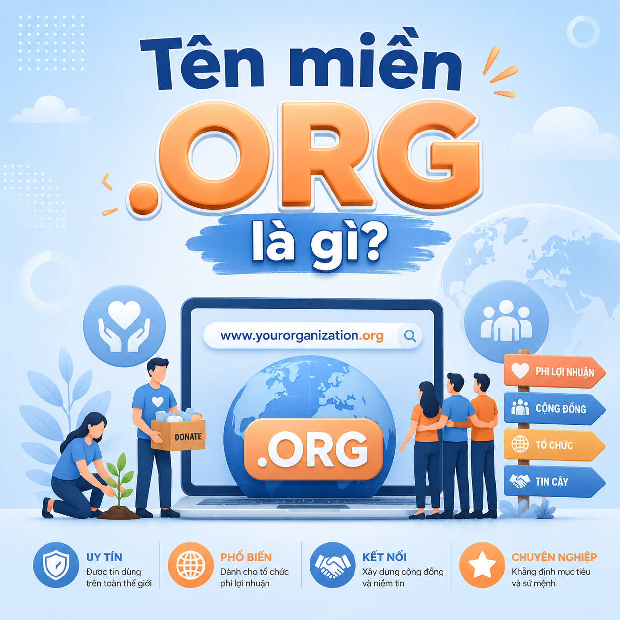 Tên miền .ORG là gì? Ý nghĩa, lợi ích và lý do nhiều tổ chức lớn lựa chọn